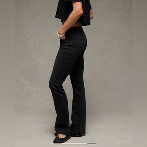 American Eagle Outfitters Midnight Black Wide Leg Jeans kick boot